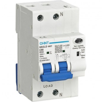 АВДТ CHINT NB2LE-80ZT 1P+N C25 30мА тип AC 6кА, электронный (R) АВДТ CHINT NB2LE-80ZT 1P+N C25 30мА тип AC 6кА, электронный (R)