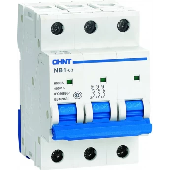 Автоматический выключатель CHINT NB1-63 3P 16A 6кА х-ка B (DB) (R)