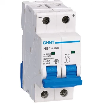 Автоматический выключатель CHINT NB1-63DC 2P C63A DC500В 6kA (R)
