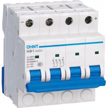 Автоматический выключатель CHINT NB1-63DC 4P 25A 6кА х-ка C 1000В DC (R)