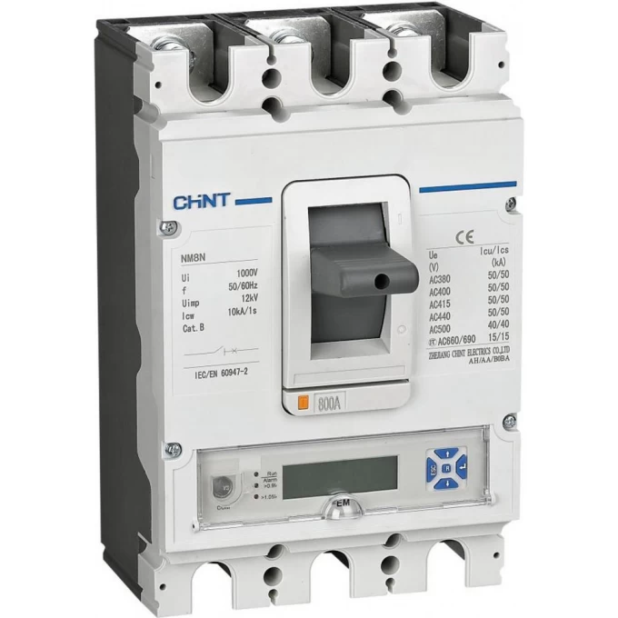 Автоматический выключатель CHINT NM8N-630S EM 4P 250А 50кА с электр. расцепителем, LCD (R) 269477