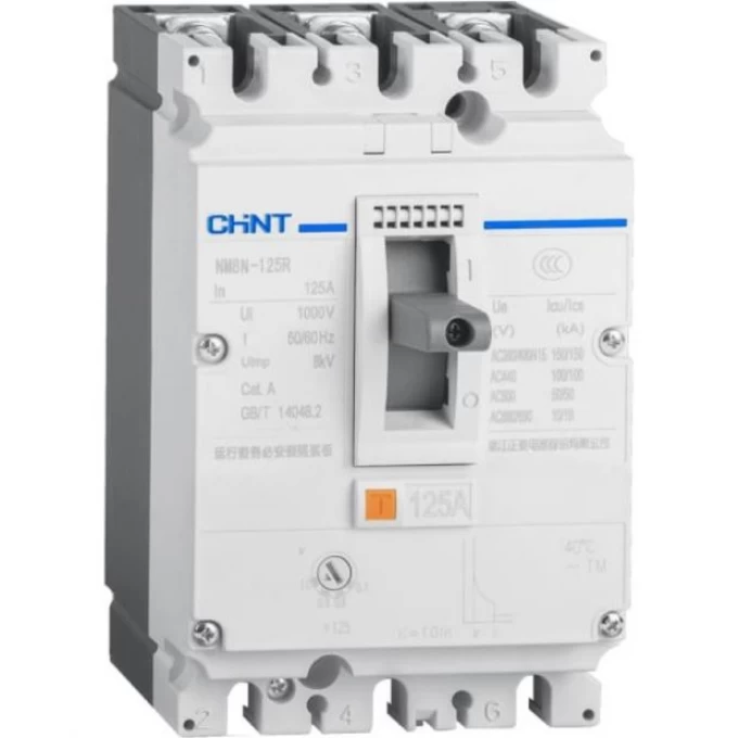 Автоматический выключатель CHINT NM8NDC-125B TM 4P 25А 25кА с рег. термомаг. расцепителем (R) 271783 Автоматический выключатель CHINT NM8NDC-125B TM 4P 25А 25кА с рег. термомаг. расцепителем (R) 271783