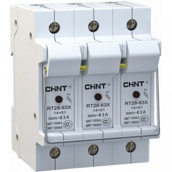 Держатель плавких вставок CHINT с индикацией RT28-63X 14х51 3П
