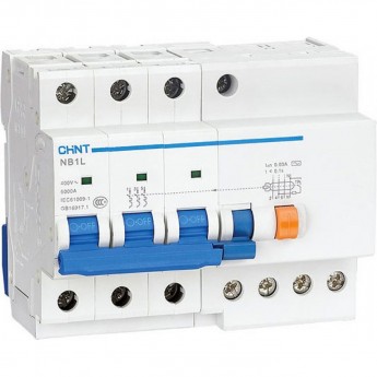 Дифатомат CHINT NB1L-40 3P C40 30mA тип AC 6kA (R)