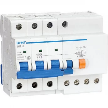 Дифатомат CHINT NB1L-40 3P C40 30mA тип AC 6kA (R)
