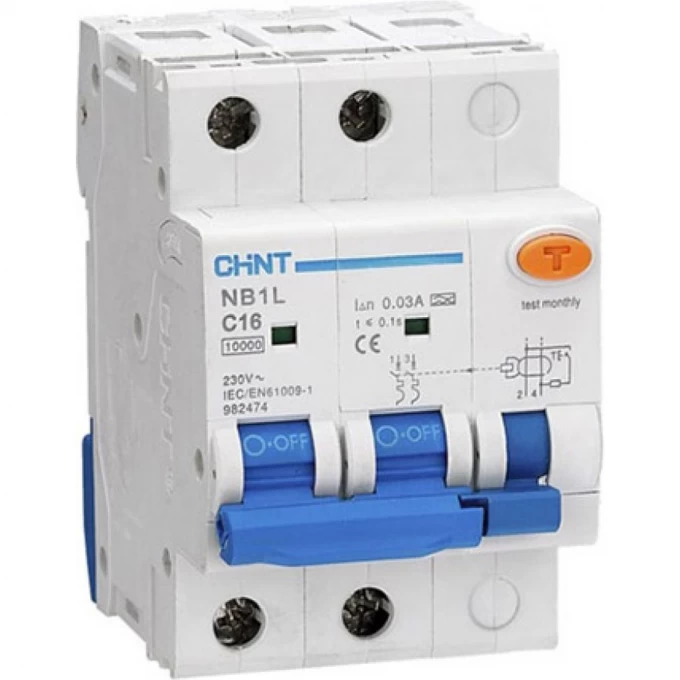 Дифференциальный автоматический выключатель CHINT NB1L 1P+N B40 300mA тип AC 10kA (36mm) (R) 203135 Дифференциальный автоматический выключатель CHINT NB1L 1P+N B40 300mA тип AC 10kA (36mm) (R) 203135