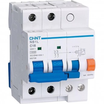 Дифференциальный автоматический выключатель CHINT NB1L 2P C32 30mA тип AC 10kA (54mm) (R)