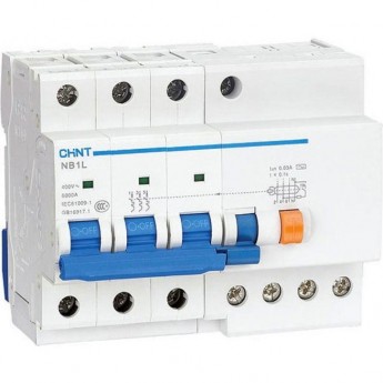 Дифференциальный автоматический выключатель CHINT NB1L-40 3P C25 100mA тип AC 6kA (R)