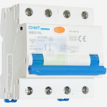 Дифференциальный автоматический выключатель CHINT NB310L/3N 3PN C16 30mA AC 6kA