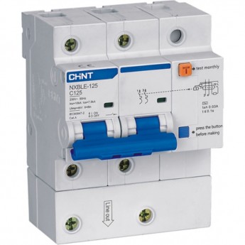 Дифференциальный автоматический выключатель CHINT NXBLE-125 3P+N 63A, х-ка C 100mA, электронный тип AС, х-ка С, 10kA (R)