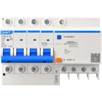 Дифференциальный автоматический выключатель CHINT NXBLE-63 4P B25 30mA тип AC 6kA