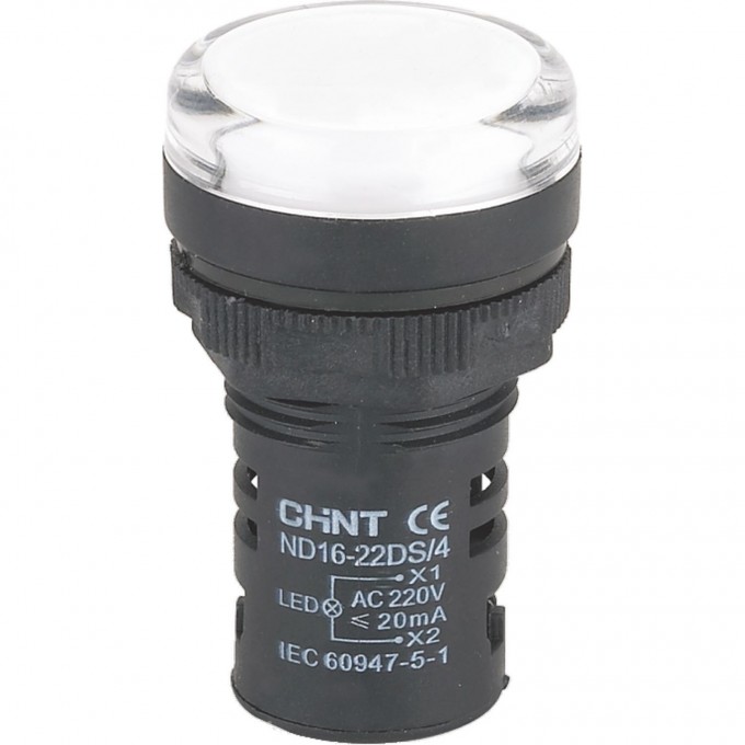 Индикатор CHINT ND16-22D/2 белый AC/DC230В (R) 593073