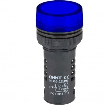 Индикатор CHINT ND16-22D/2C синий, встр. резистор, IP65 АС/DC400В (R)