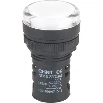 Индикатор CHINT ND16-22D/4C белый, встр. конденсатор, IP65 АС380В (R)