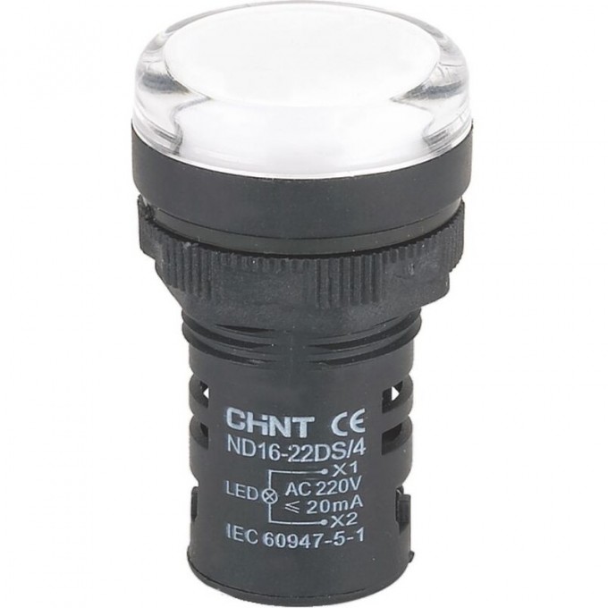 Индикатор CHINT ND16-22DS/4 белый АС220В (R) 592716