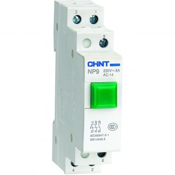 Кнопка модульная CHINT NP9-12/1 без подсветки, 1НО+2НЗ, зеленая Кнопка модульная CHINT NP9-12/1 без подсветки, 1НО+2НЗ, зеленая