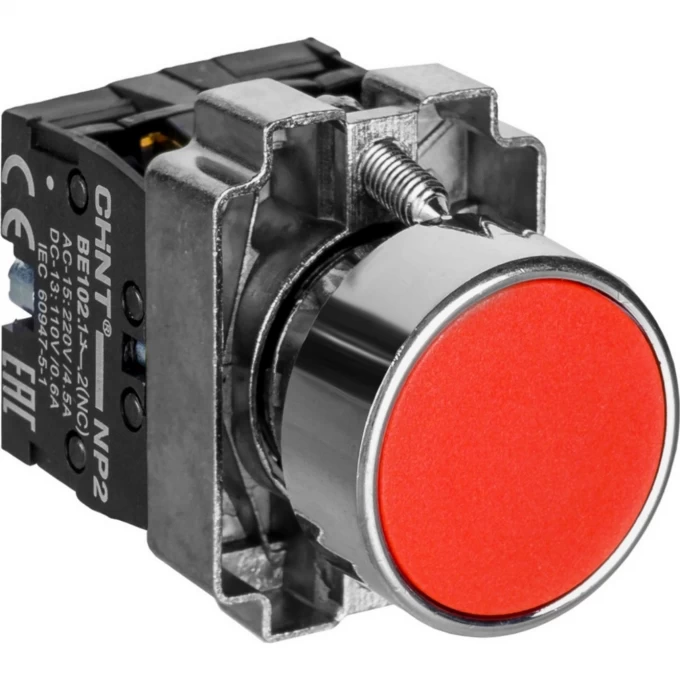 Кнопка управления CHINT NP2-BW3465 плоская, красная, 1НО+1НЗ, AC/DC230В (LED), IP40 (R) 574366 Кнопка управления CHINT NP2-BW3465 плоская, красная, 1НО+1НЗ, AC/DC230В (LED), IP40 (R) 574366