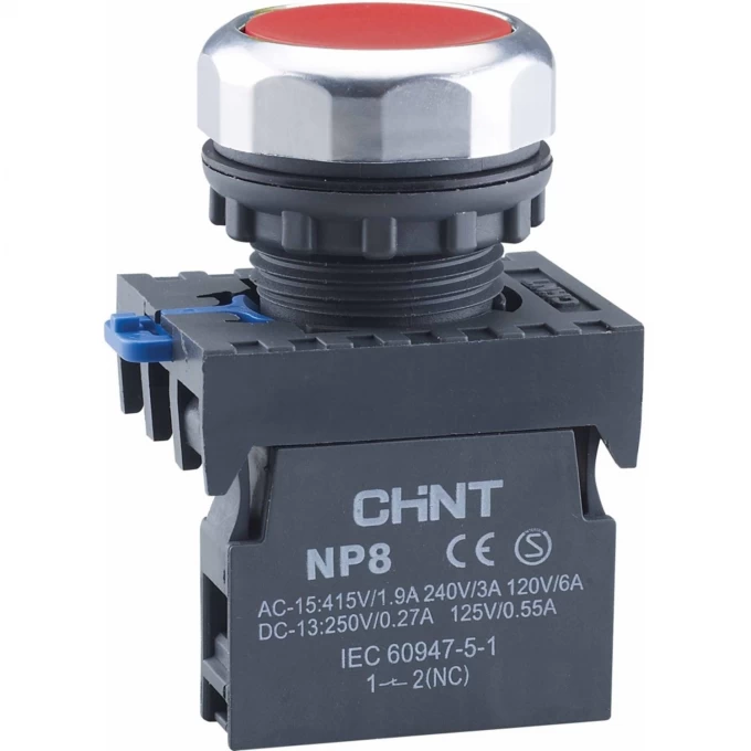 Кнопка управления CHINT NP8-20BN/4 без подсветки, самовозв., красный, 2НО, IP65 (R) 667237 Кнопка управления CHINT NP8-20BN/4 без подсветки, самовозв., красный, 2НО, IP65 (R) 667237