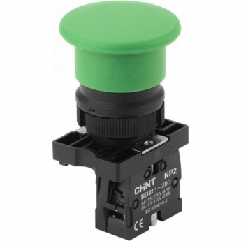 Кнопка управления CHINT "Грибок" Φ40мм самовозв. NP2-BC32 без подсветки зеленая 1НЗ, IP40 (R) Кнопка управления CHINT "Грибок" Φ40мм самовозв. NP2-BC32 без подсветки зеленая 1НЗ, IP40 (R)