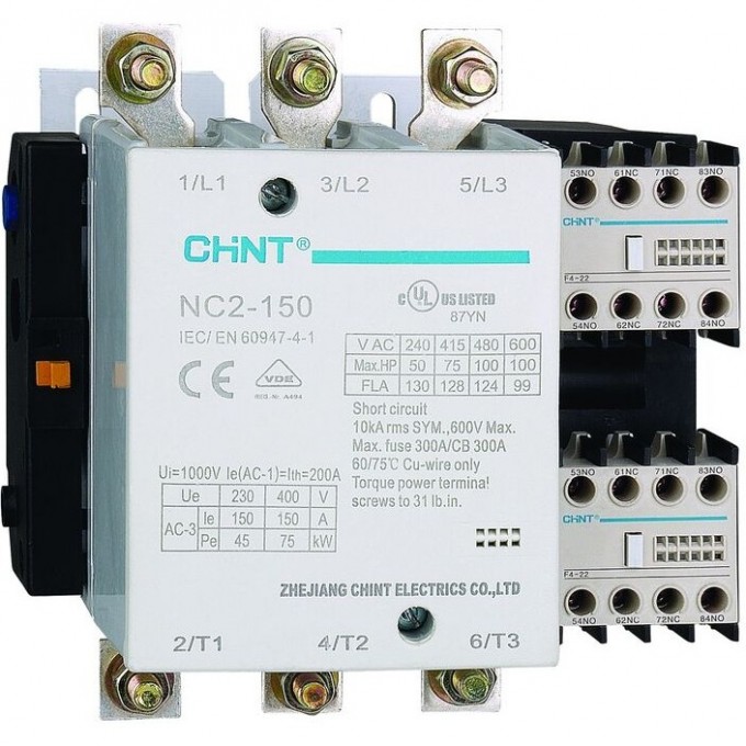 Контактор CHINT NC2-150 150A 110В/АС3 50Гц (R) 236579