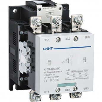 Контактор вакуумный CHINT CJX1-820/44K 820А(АС3) 4НО+4НЗ AC/DC 220В 50/60Гц Контактор вакуумный CHINT CJX1-820/44K 820А(АС3) 4НО+4НЗ AC/DC 220В 50/60Гц