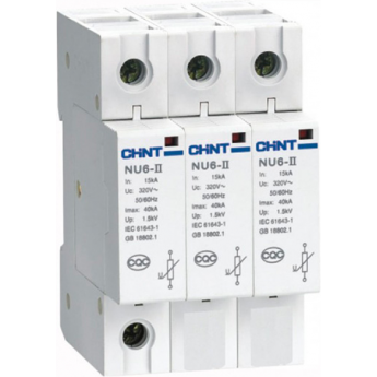Ограничитель импульсных перенапряжений CHINT NXU-IIG/F 3P In=25kA Uc=440B Im=65kA (R)