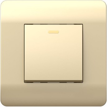 Переключатель 1-клавишный с подсветкой CHINT NEW3-E, 10А, шампань
