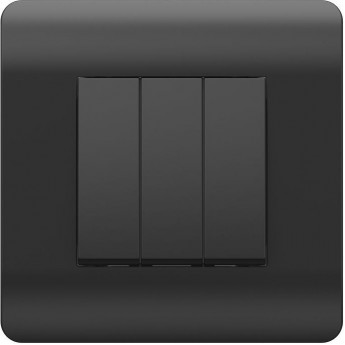 Переключатель 3-клавишный 10А CHINT NEW3-E, черный