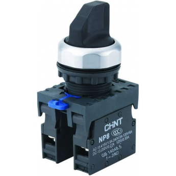 Переключатель с фиксацией CHINT NP8-10X/21 без подсветки , черная 1НО IP65 (R)