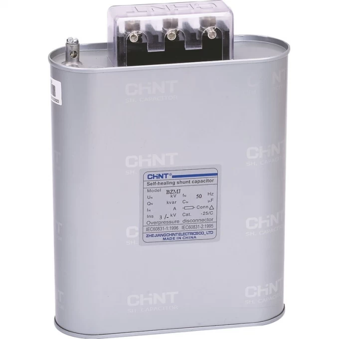 Трехфазный конденсатор CHINT BZMJ 0.45-3-3 АС450В, 3 кВАр 516364 Трехфазный конденсатор CHINT BZMJ 0.45-3-3 АС450В, 3 кВАр 516364