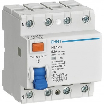 УЗО CHINT NL1-63 4P 25A 300mA 6kA тип AC (DB) (R) УЗО CHINT NL1-63 4P 25A 300mA 6kA тип AC (DB) (R)