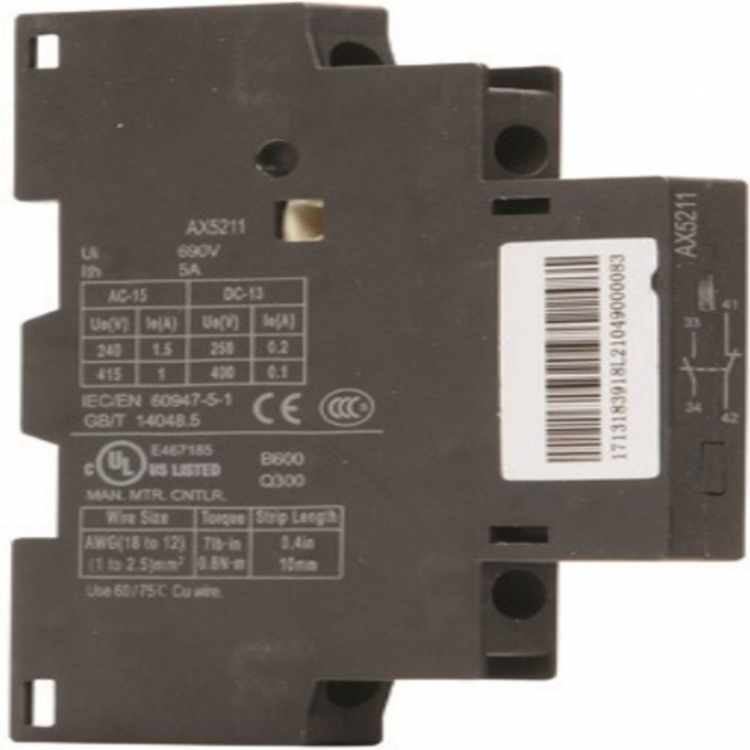 Вспомогательный контакт боковой CHINT AX03-S8 02 для NS8 570111 Вспомогательный контакт боковой CHINT AX03-S8 02 для NS8 570111