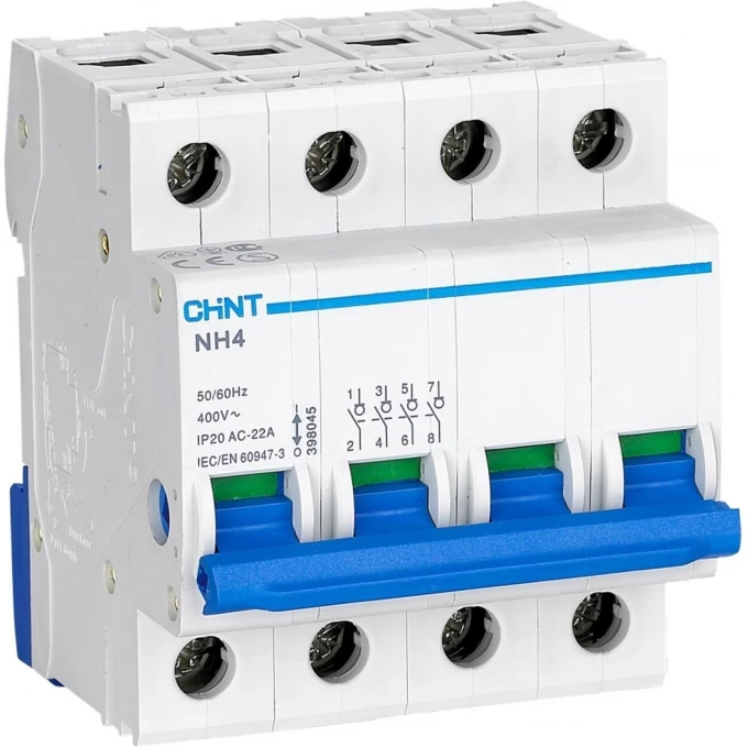 Выключатель нагрузки CHINT NH2-125 4P 100A (R) 401063 Выключатель нагрузки CHINT NH2-125 4P 100A (R) 401063